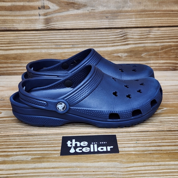 CROCS Shoes - Crocs Womens 10 Classic Blue Comfort Disney Mickey Cut Out Slip On Casual Clogs